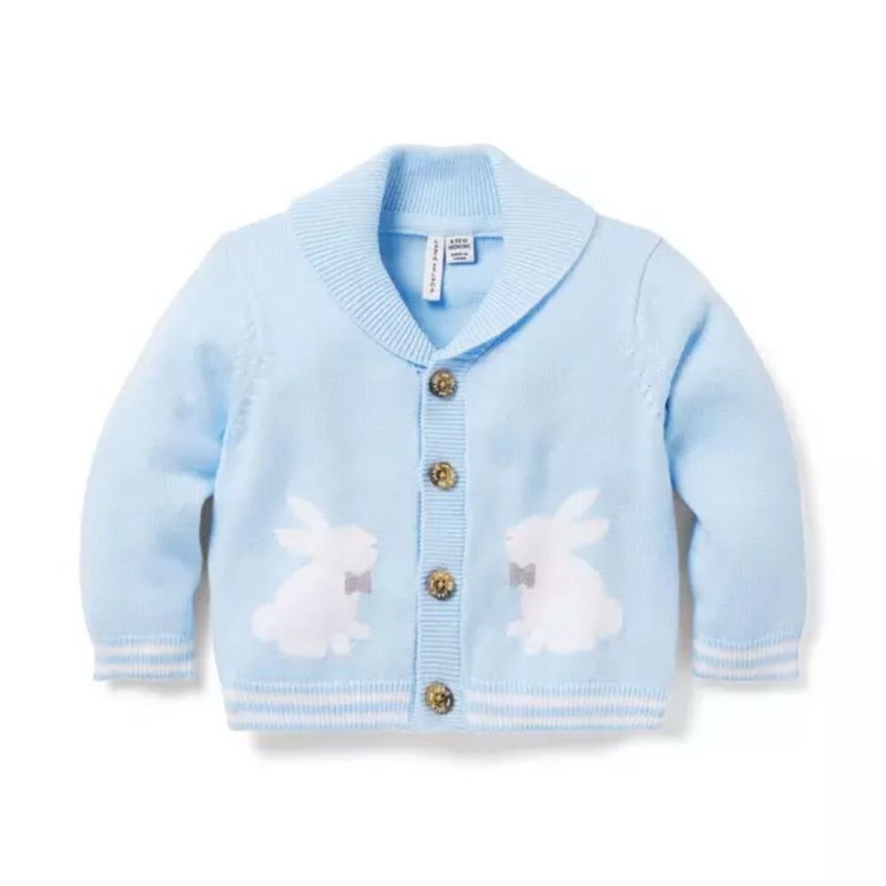Janie and Jack $54 The Bunny Shawl Collar Baby Cardigan NWOT